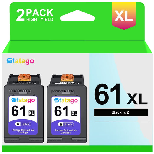 61 Ink Cartridges for HP 61 Black Ink Cartridge, 2 Black