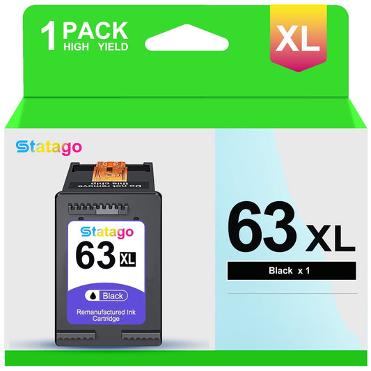 63 Ink Cartridge for HP 63 63xl Black Ink Cartridges, 1 Black