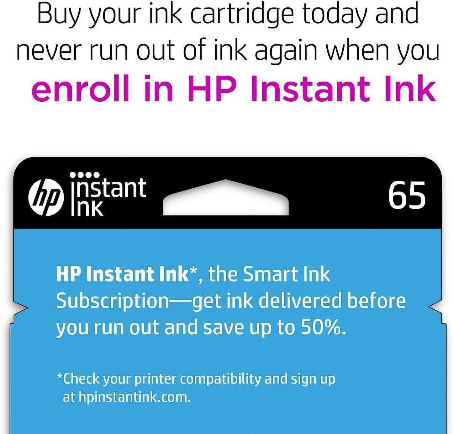 HP 65 Ink Cartridges for HP 65 Black Ink Cartridge, 1 Black