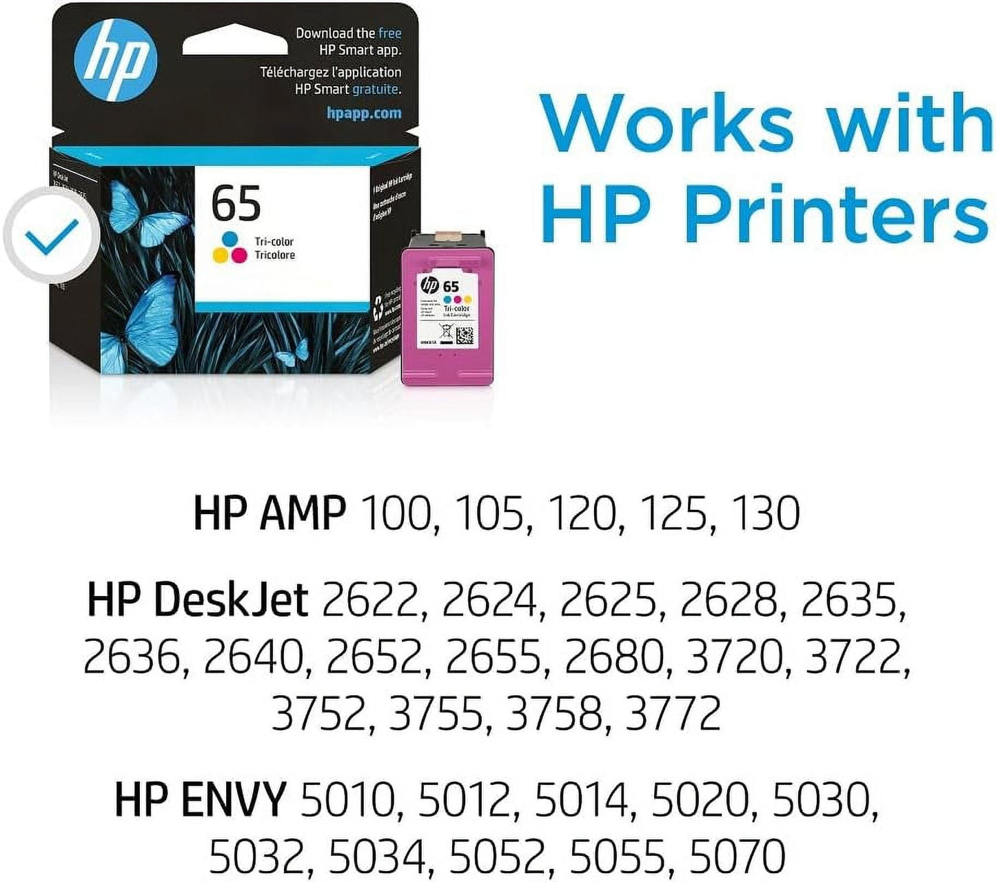 HP 65 Ink Cartridges for HP 65 Color Ink Cartridge, 1 Tri-Color