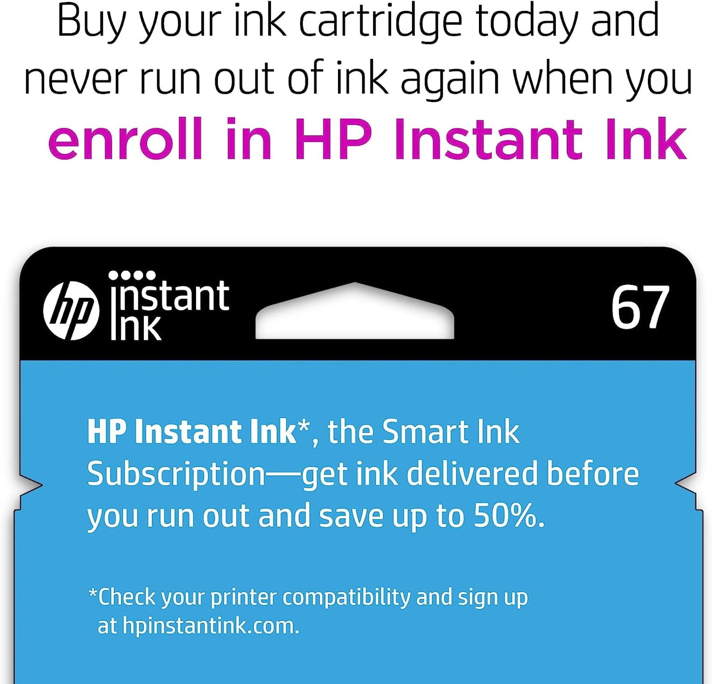 HP 67 Ink Cartridges for HP 67 Black Ink Cartridge, 1 Black