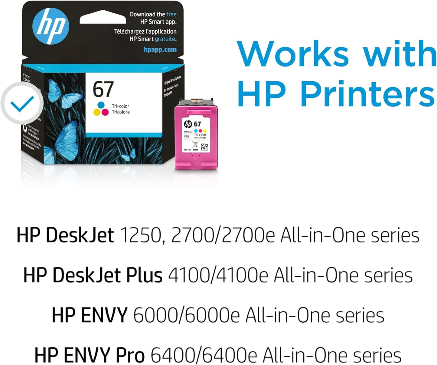 HP 67 Ink Cartridges for HP 67 Color Ink Cartridge, 1 Tri-Color